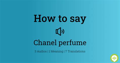 how do you spell chanel perfume|how to pronounce perfume.